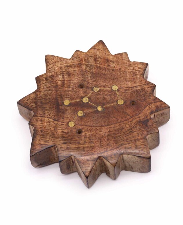 Engraved and Brass Zodiac Sign Incense Burners - Sun