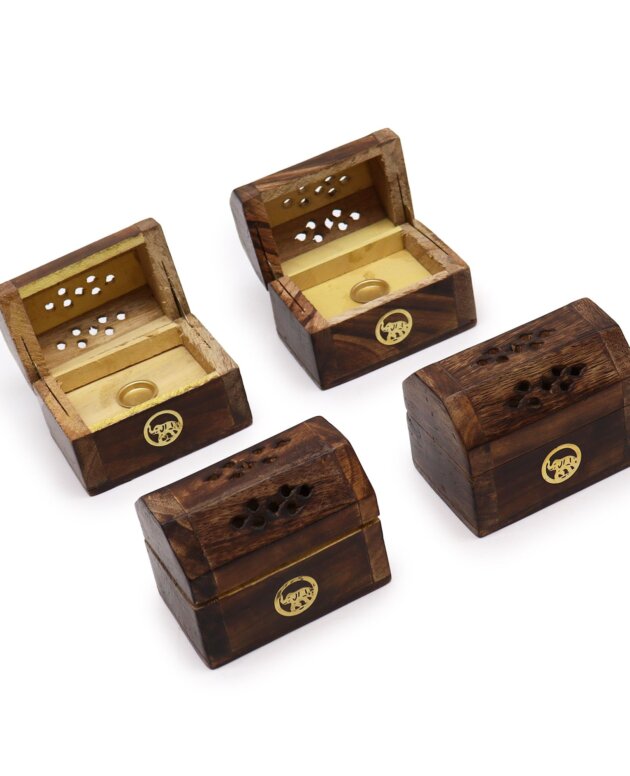 Mini Incense Cone Smoke Box - Mango Wood
